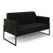 Sofá Namoradeira com 2 Poltronas Base Industrial Alta Preto Marisa Suede Preto D03 - D'Rossi