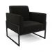 Sofá Namoradeira com 2 Poltronas Base Industrial Alta Preto Marisa Suede Preto D03 - D'Rossi
