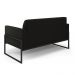 Sofá Namoradeira com 2 Poltronas Base Industrial Alta Preto Marisa Suede Preto D03 - D'Rossi