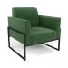 Sofá Namoradeira com 2 Poltronas Base Industrial Alta Preto Marisa Suede Verde D03 - D'Rossi