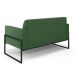 Sofá Namoradeira com 2 Poltronas Base Industrial Alta Preto Marisa Suede Verde D03 - D'Rossi