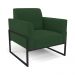 Sofá Namoradeira com 2 Poltronas Base Industrial Alta Preto Marisa Veludo Verde D03 - D'Rossi