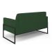 Sofá Namoradeira com 2 Poltronas Base Industrial Alta Preto Marisa Veludo Verde D03 - D'Rossi