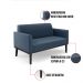 Sofá Namoradeira com 2 Poltronas Base de Madeira Fixa Preto Marisa Suede Azul Marinho  D03 - D'Rossi