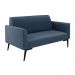 Sofá Namoradeira com 2 Poltronas Pés Villach Marisa Suede Azul Marinho D03 - D'Rossi