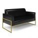 Sofá Namoradeira com Poltrona Base Industrial Alta Dourado Marisa Corano Preto D03 - D'Rossi