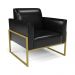 Sofá Namoradeira com Poltrona Base Industrial Alta Dourado Marisa Corano Preto D03 - D'Rossi