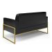 Sofá Namoradeira com Poltrona Base Industrial Alta Dourado Marisa Corano Preto D03 - D'Rossi