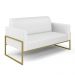 Sofá Namoradeira com Poltrona Base Industrial Alta Dourado Marisa Corino Branco D03 - D'Rossi