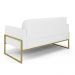 Sofá Namoradeira com Poltrona Base Industrial Alta Dourado Marisa Corino Branco D03 - D'Rossi