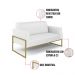 Sofá Namoradeira com Poltrona Base Industrial Alta Dourado Marisa Corino Branco D03 - D'Rossi