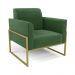 Sofá Namoradeira com Poltrona Base Industrial Alta Dourado Marisa Suede Verde D03 - D'Rossi