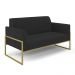 Sofá Namoradeira com Poltrona Base Industrial Alta Dourado Marisa Veludo Preto D03 - D'Rossi