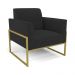 Sofá Namoradeira com Poltrona Base Industrial Alta Dourado Marisa Veludo Preto D03 - D'Rossi
