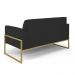 Sofá Namoradeira com Poltrona Base Industrial Alta Dourado Marisa Veludo Preto D03 - D'Rossi