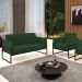Sofá Namoradeira com Poltrona Base Industrial Alta Preto Marisa Veludo Verde D03 - D'Rossi