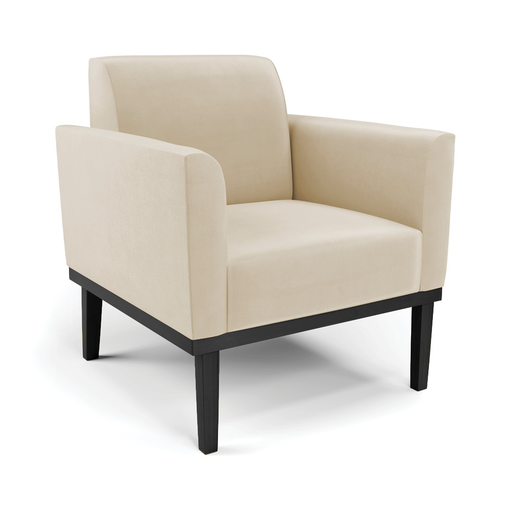 Sofá Namoradeira com Poltrona Base de Madeira Fixa Preto Marisa Suede  D03 - D'Rossi