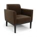 Sofá Namoradeira com Poltrona Base de Madeira Fixa Preto Marisa Suede Marrom  D03 - D'Rossi