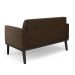 Sofá Namoradeira com Poltrona Base de Madeira Fixa Preto Marisa Suede Marrom  D03 - D'Rossi
