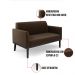 Sofá Namoradeira com Poltrona Base de Madeira Fixa Preto Marisa Suede Marrom  D03 - D'Rossi