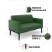 Sofá Namoradeira com Poltrona Base de Madeira Fixa Preto Marisa Suede Verde  D03 - D'Rossi