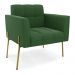 Sofá Namoradeira e 2 Poltronas Pé de Ferro Dourado Elisa Suede Verde D03 - D'Rossi