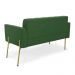 Sofá Namoradeira e 2 Poltronas Pé de Ferro Dourado Elisa Suede Verde D03 - D'Rossi