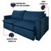 Sofá Retrátil Reclinável 2 lugares 180 cm México Veludo Azul Marinho K01 - D'Rossi