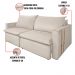 Sofá Retrátil Reclinável 2 lugares 180 cm México Veludo Off White K01 - D'Rossi