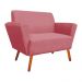 Sofá Retrô Namoradeira 2 Lugares Dora Suede Rose Pés Palito Castanho D'Rossi