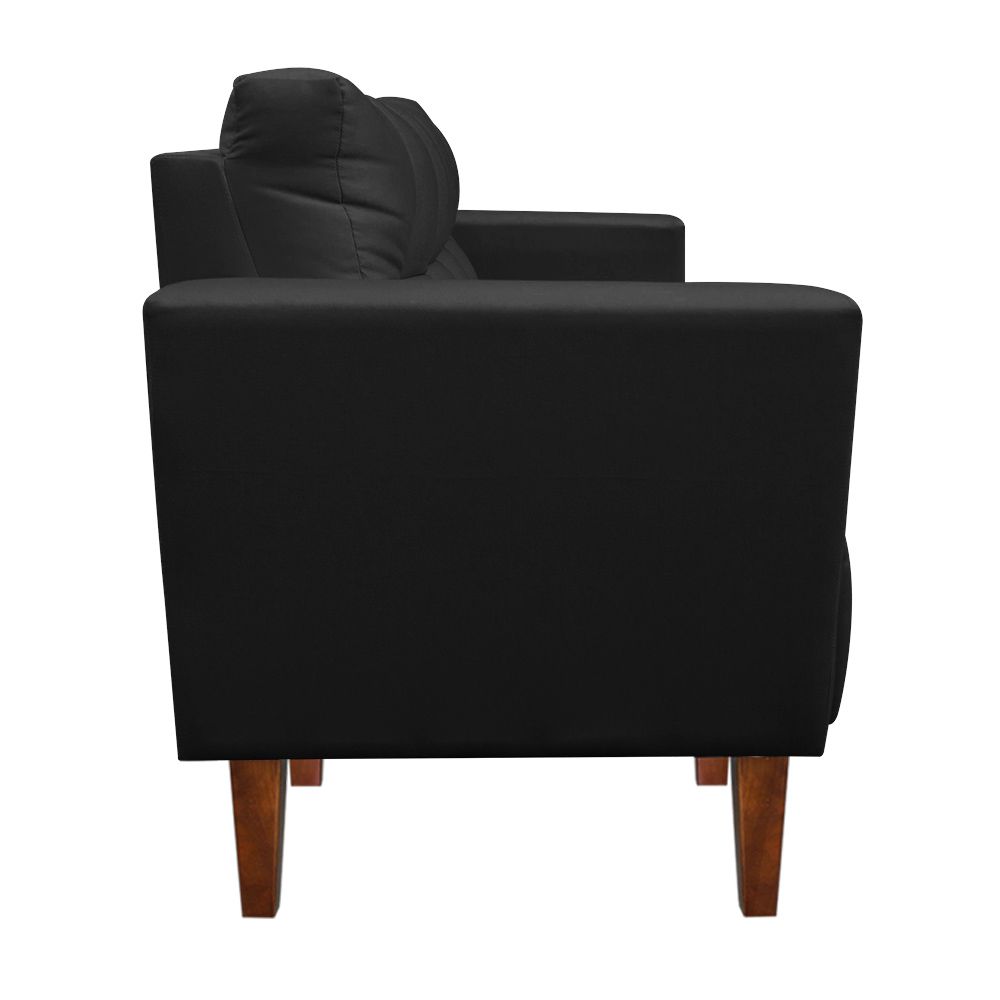 Sofá Retrô Namoradeira 2 Lugares Livia Suede Preto Pés Chanfrado - D'Rossi