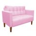 Sofá Retrô Namoradeira 2 Lugares Livia Suede Rosa Bebê Pés Chanfrado - D'Rossi