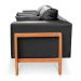 Sofa 02 Lugares Lucy 2,25m Facto Escama Preto Base Madeira - D'Rossi