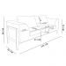 Sofa 02 Lugares Lucy 2,25m Facto Escama Preto Base Madeira - D'Rossi
