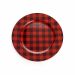 Sousplat Natalino de Plástico Xadrez Vermelho e Preto 33 cm - D'Rossi