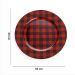 Sousplat Natalino de Plástico Xadrez Vermelho e Preto 33 cm - D'Rossi