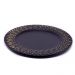 Sousplat Para Prato De Mesa Decorativo Preto Com Flores Em Dourado 33 cm - D'Rossi