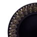 Sousplat Para Prato De Mesa Decorativo Preto Com Flores Em Dourado 33 cm - D'Rossi