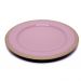 Sousplat Para Prato De Mesa Decorativo Rosa Com Detalhes em Dourado 33 cm - D'Rossi