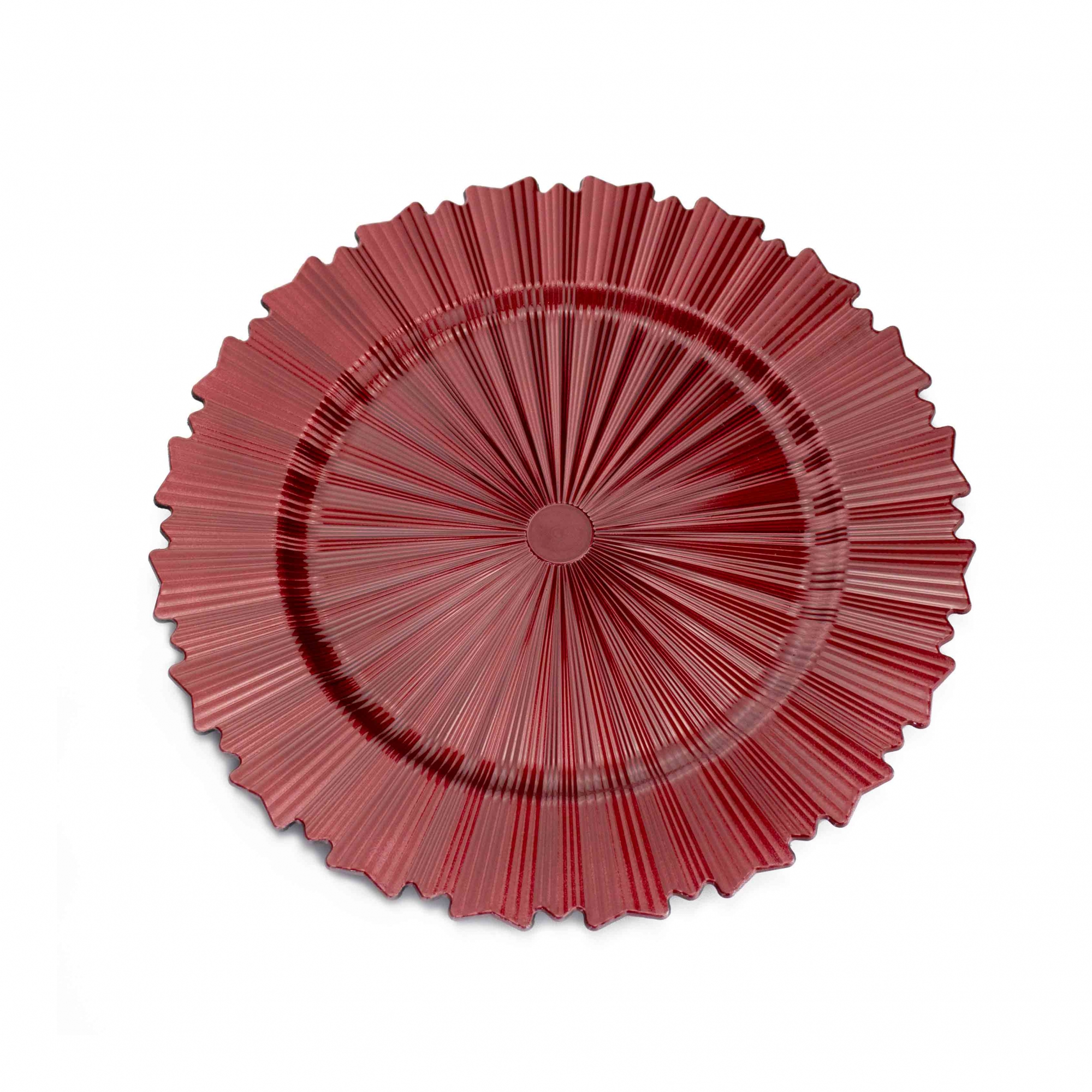 Sousplat de Plástico Vermelho com Relevo e Lateral em Recortes 33cm -  D'Rossi
