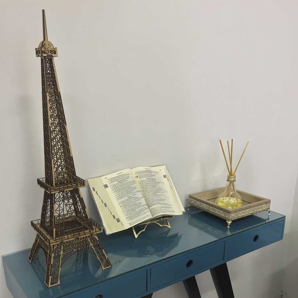 Torre Eiffel Decorativa Corte Laser MDF Cru 60cm - D'Rossi