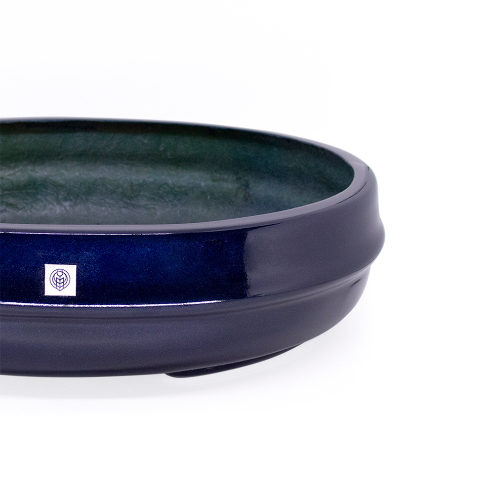Vaso Bacia Decorativo Osaka Azul Perolizado 16x65x52 cm - D'Rossi