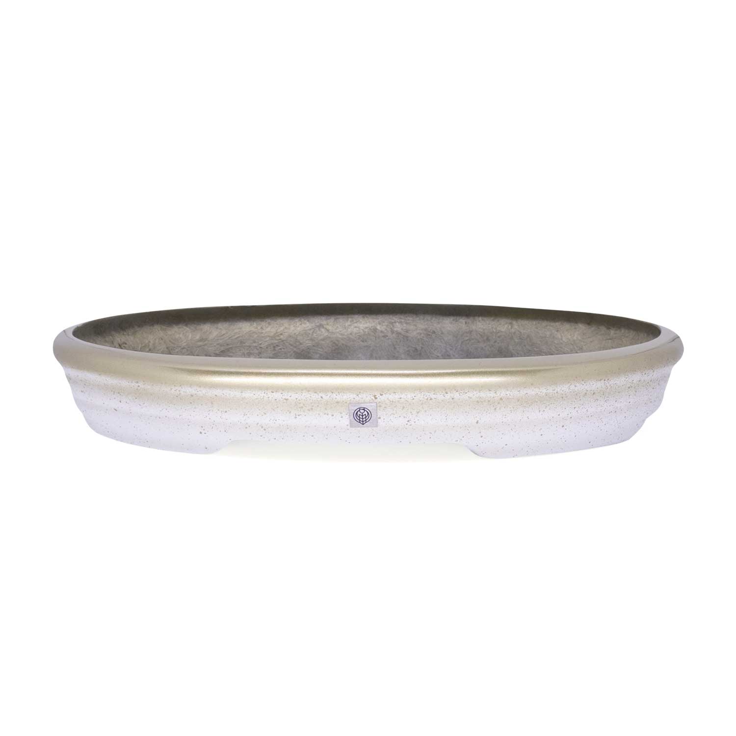 Vaso Bacia Decorativo Osaka Branco Gold Viatnamita P 7x46x35 cm - D'Rossi