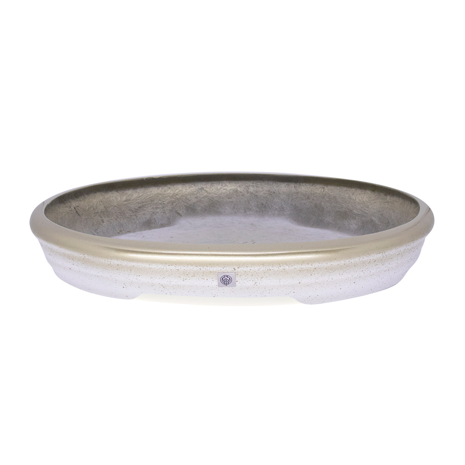Vaso Bacia Decorativo Osaka Branco Gold Viatnamita P 7x46x35 cm - D'Rossi
