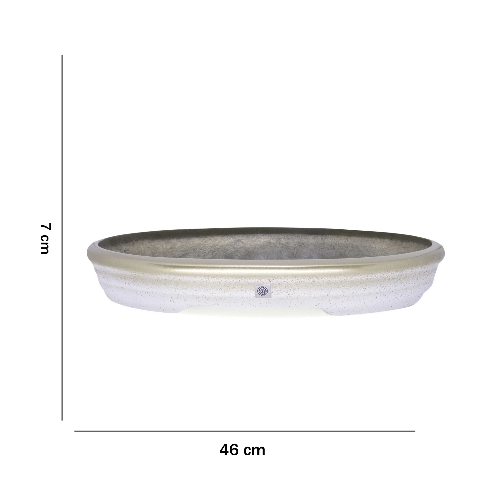 Vaso Bacia Decorativo Osaka Branco Gold Viatnamita P 7x46x35 cm - D'Rossi