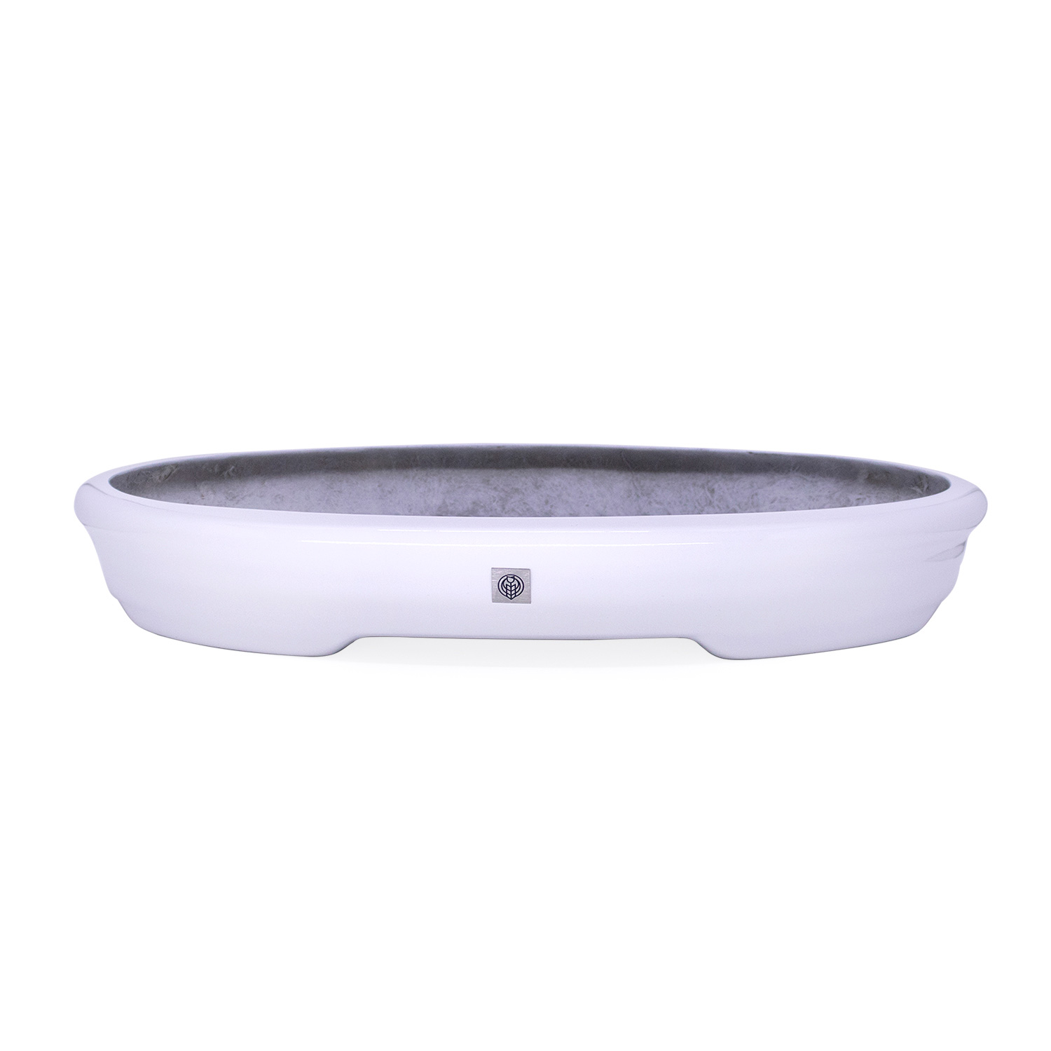 Vaso Bacia Decorativo Osaka Branco P 7x46x35 cm - D'Rossi