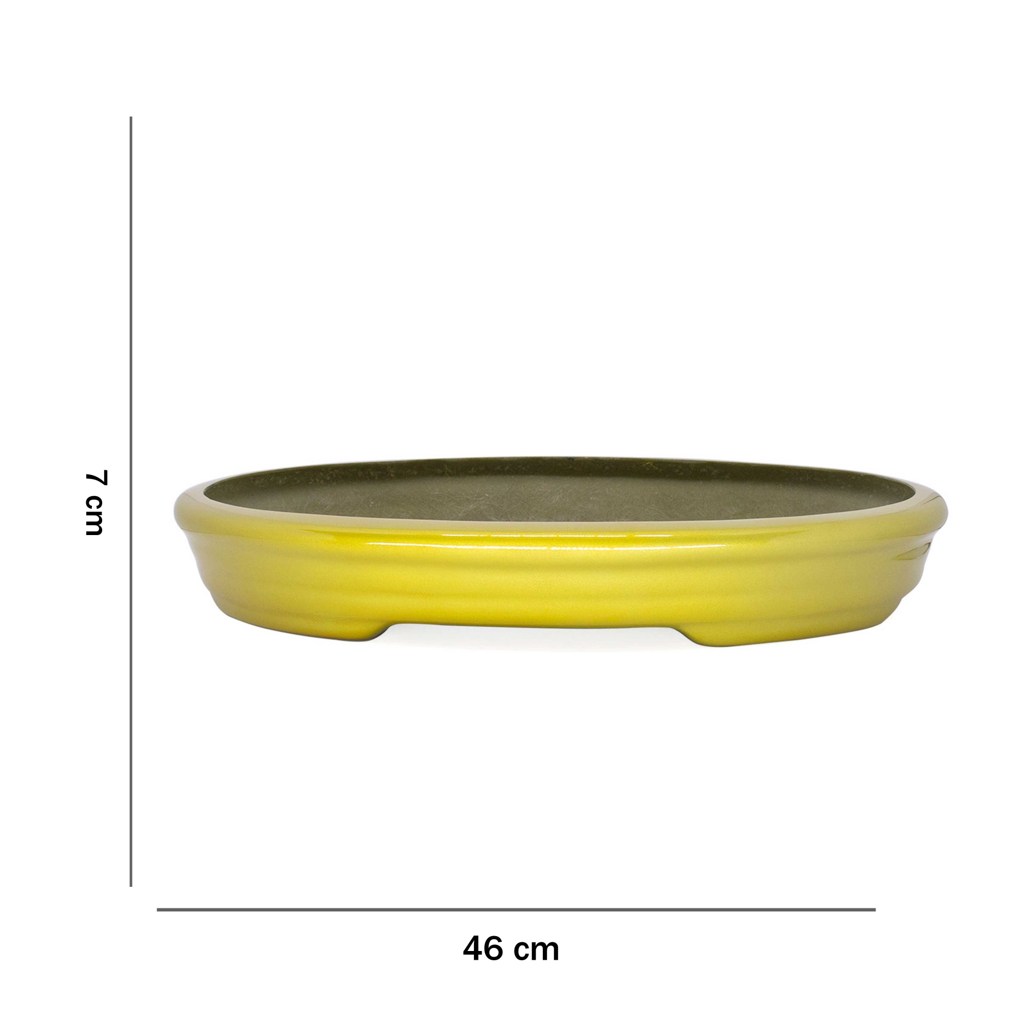 Vaso Bacia Decorativo Osaka Dourado P 7x46x35 cm - D'Rossi