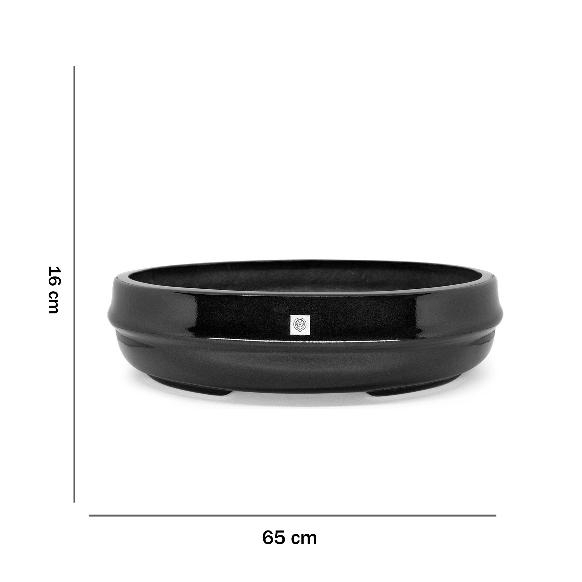 Vaso Bacia Decorativo Osaka Preto G 16x65x52 cm - D'Rossi