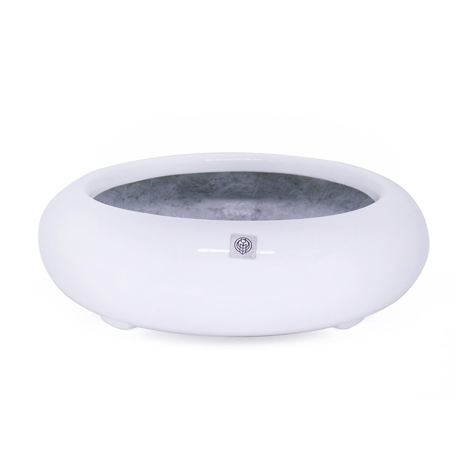 Vaso Bacia Decorativo Redondo Branco M 13x40 cm - D'Rossi