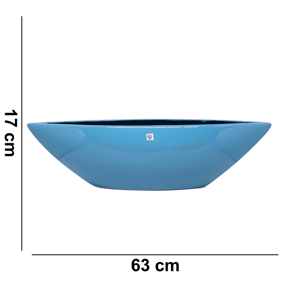 Vaso Decorativo Barca Azul Turquesa 17x63x17 cm - D'Rossi